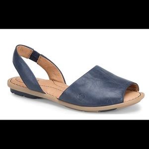 Born Trang Navy Leather Sandals